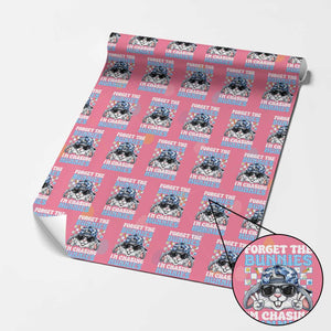 Funny Easter Bunny Forget the Bunnies I’m Chasing Hunnies Wrapping Paper Roll Cool Rabbit with Sunglasses & Hat Humor TS02 Pink Print Your Wear