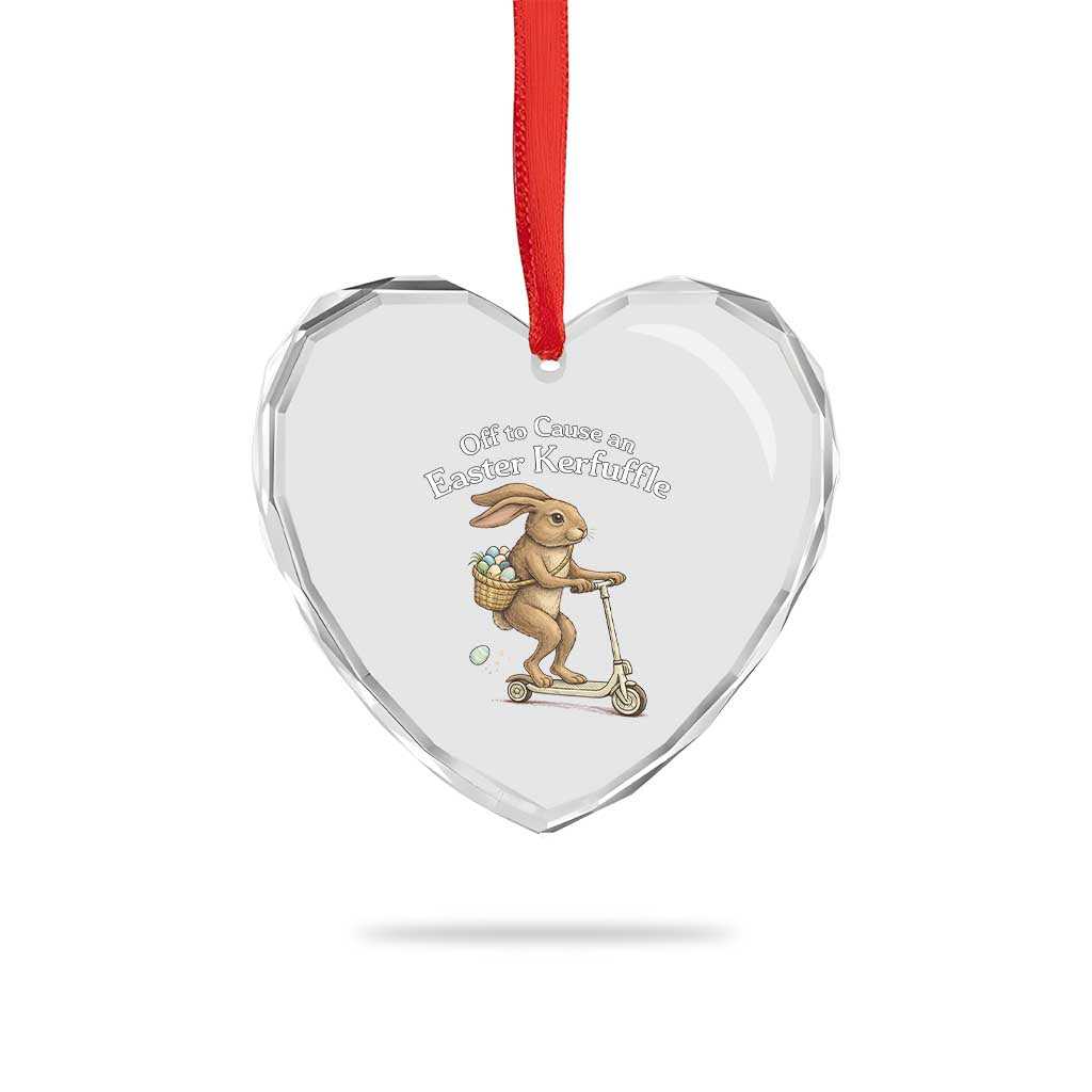 Funny Easter Bunny Heart Crystal Glass Ornament Off To The Cause an Easter Kerfuffle TS14 Print Your Wear