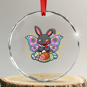 Funny Easter Bunny Mothman Loves Glazed Ham Crystal Glass Ornament TS12 Transparent Glass 3'' Circle Print Your Wear