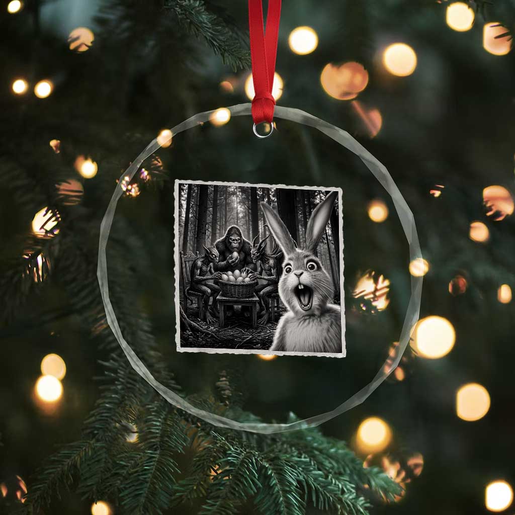 Funny Easter Bunny Selfie Crystal Glass Ornament Bigfoot Jersey Devil Chupacabra Egg Hunt TS12 Print Your Wear