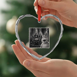 Funny Easter Bunny Selfie Heart Crystal Glass Ornament Bigfoot Jersey Devil Chupacabra Egg Hunt TS12 Print Your Wear