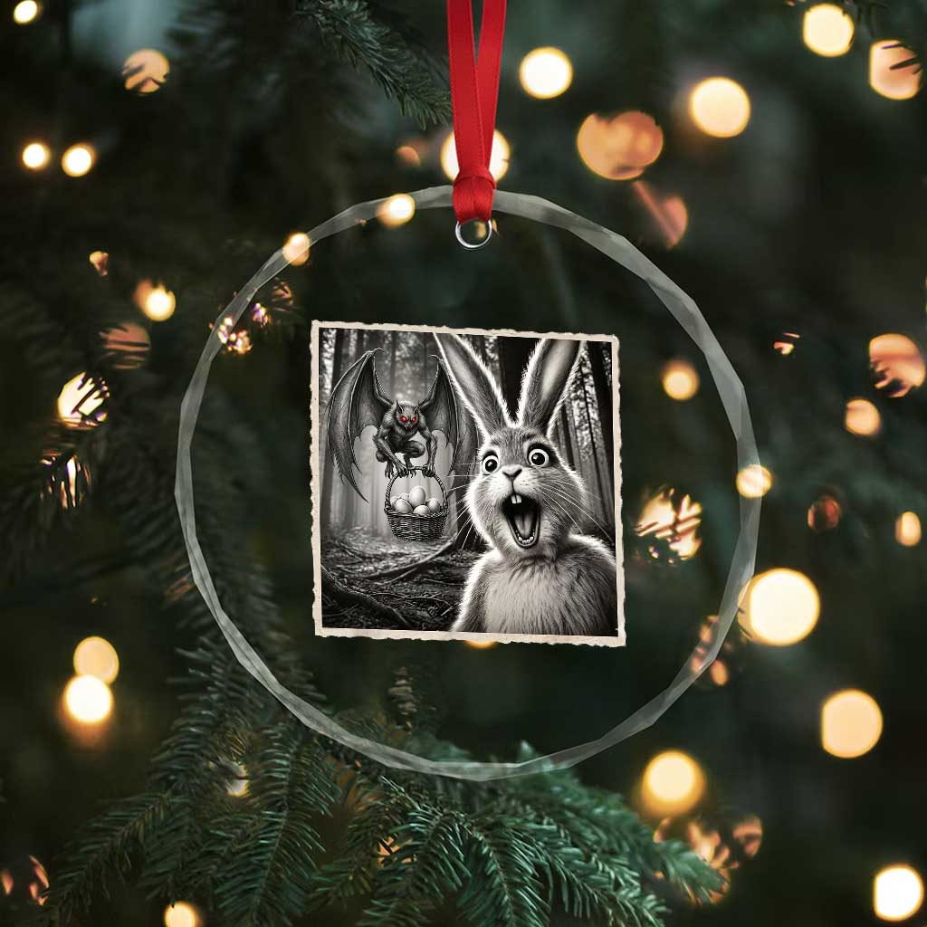 Funny Easter Bunny Selfie Mothman Egg Hunt Crystal Glass Ornament TS12 Print Your Wear