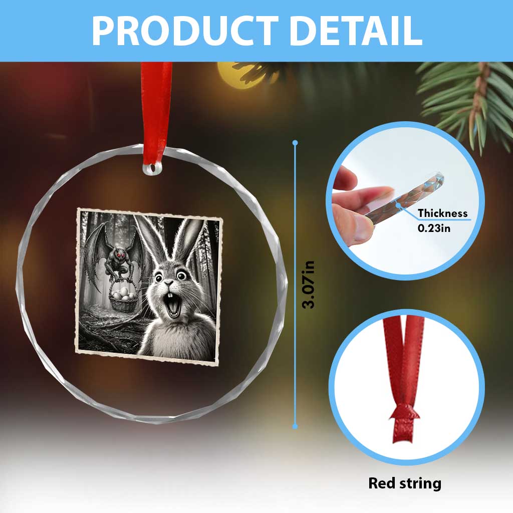 Funny Easter Bunny Selfie Mothman Egg Hunt Crystal Glass Ornament TS12 Print Your Wear