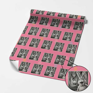 Funny Easter Bunny Selfie Mothman Egg Hunt Wrapping Paper Roll TS12 Pink Print Your Wear