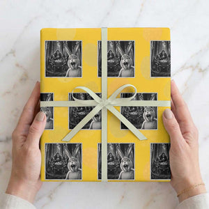 Funny Easter Bunny Selfie Wrapping Paper Roll Bigfoot Jersey Devil Chupacabra Egg Hunt TS12 Yellow Print Your Wear
