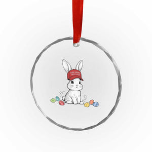 Funny Easter Bunny Wearing Hat American Crystal Glass Ornament TS14 Print Your Wear