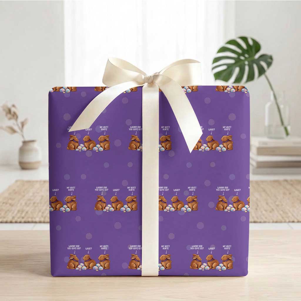 Funny Easter Bunny Wrapping Paper Roll Where Did You Guys Go Chocolate TS14 Purple Print Your Wear