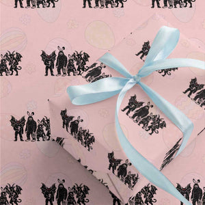 Funny Easter Cryptid Squad Wrapping Paper Roll Bigfoot Mothman Jersey Devil Chupacabra Gift TS12 Light Pink Print Your Wear