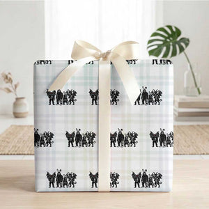 Funny Easter Cryptid Squad Wrapping Paper Roll Bigfoot Mothman Jersey Devil Chupacabra Gift TS12 White Plaid Print Your Wear
