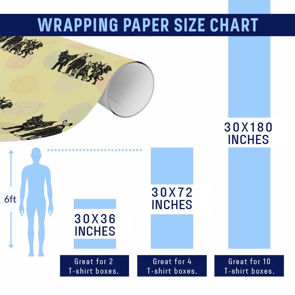 Funny Easter Cryptid Squad Wrapping Paper Roll Bigfoot Mothman Jersey Devil Chupacabra Gift TS12 Print Your Wear