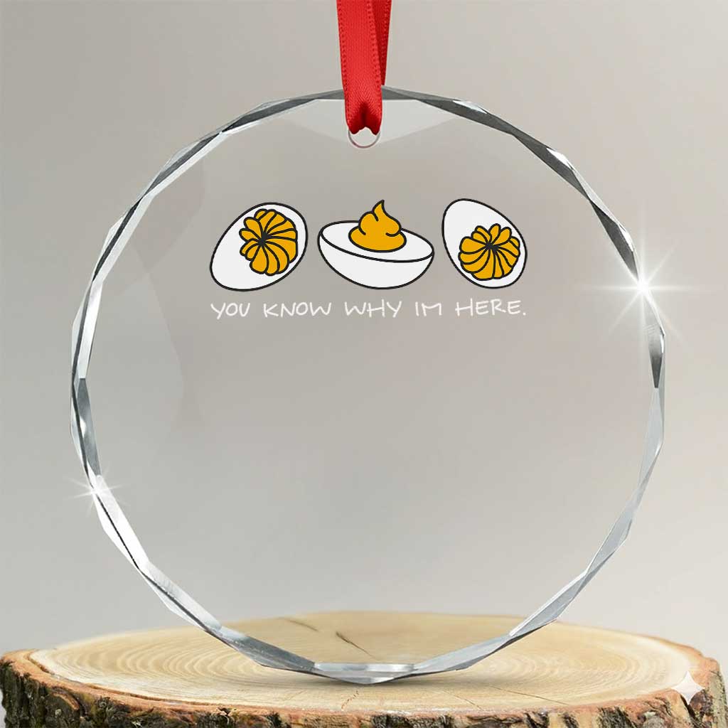 Funny Easter Crystal Glass Ornament You Know Why Im Here TS10 Transparent Glass 3'' Circle Print Your Wear