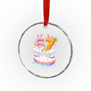 Funny Easter Day Bunny 67 Six Seven Meme Crystal Glass Ornament TS11 Print Your Wear