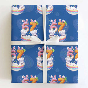 Funny Easter Day Bunny 67 Six Seven Meme Wrapping Paper Roll TS11 Royal Blue Print Your Wear