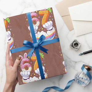 Funny Easter Day Bunny 67 Six Seven Meme Wrapping Paper Roll TS11 Mocha Print Your Wear