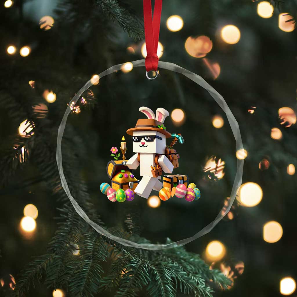 Funny Easter Day Bunny Miner Egg Video Game Crystal Glass Ornament TS11 Print Your Wear