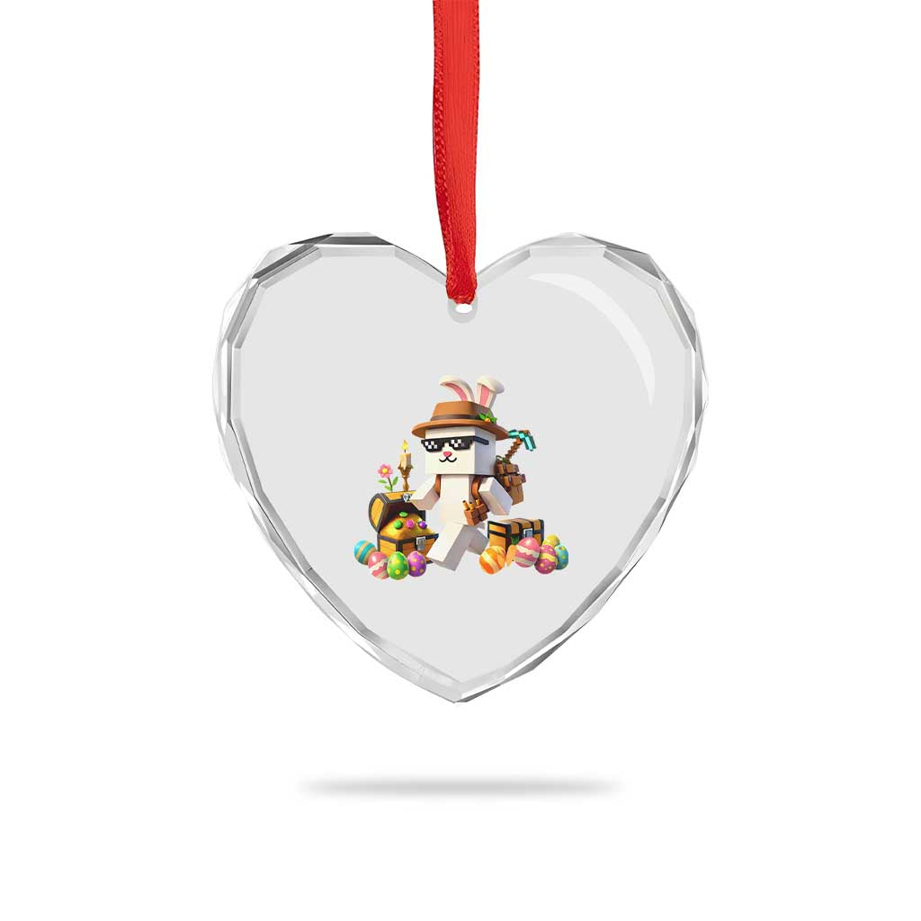 Funny Easter Day Bunny Miner Egg Video Game Heart Crystal Glass Ornament TS11 Print Your Wear