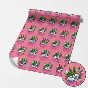 Funny Easter Day Cannabis Weed Wrapping Paper Roll Happy 420 Easter Bunny TS11 Pink Print Your Wear