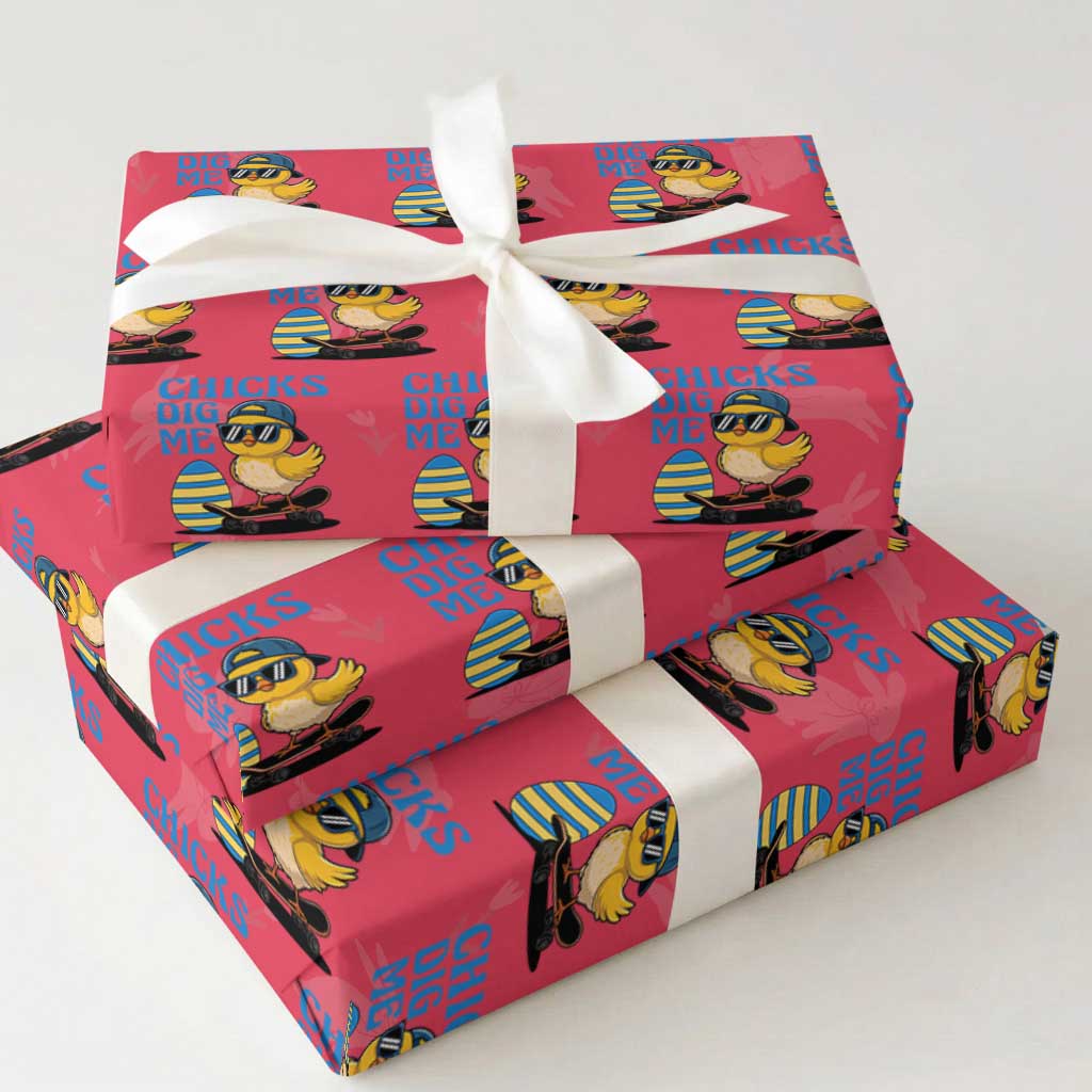 Funny Easter Day Chicks Dig Me Wrapping Paper Roll Cool Chicken TS11 Red Print Your Wear