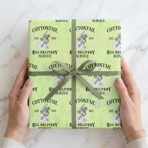 Funny Easter Day Cottontail Egg Delivery Service Wrapping Paper Roll Bunny Rabbit TS11 Lime Print Your Wear