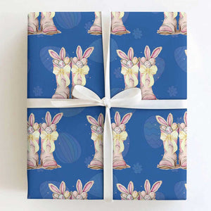 Funny Easter Day Cowgirl Egg Cowboy Boots Wrapping Paper Roll TS11 Royal Blue Print Your Wear