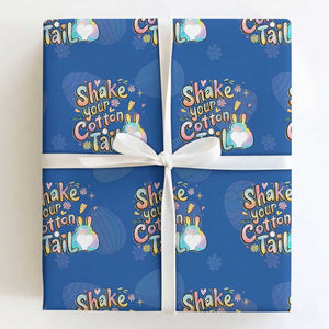Funny Easter Day Retro Bunny Shake Your Cotton Tail Wrapping Paper Roll TS11 Royal Blue Print Your Wear