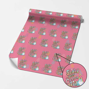 Funny Easter Day Retro Bunny Shake Your Cotton Tail Wrapping Paper Roll TS11 Pink Print Your Wear