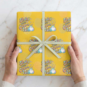 Funny Easter Day Retro Bunny Shake Your Cotton Tail Wrapping Paper Roll TS11 Yellow Print Your Wear