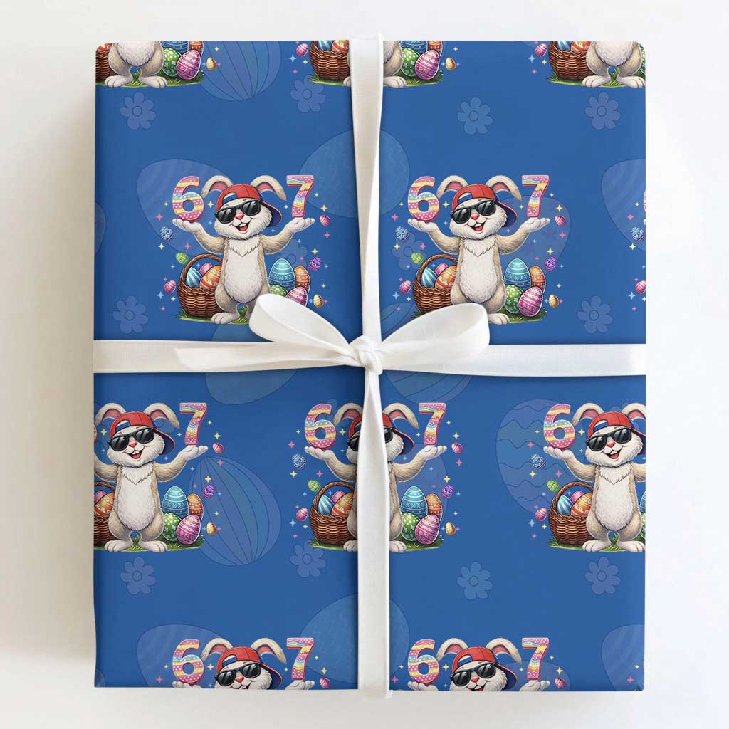 Funny Easter Day Six Seven 67 Bunny Boys Kids Wrapping Paper Roll TS11 Royal Blue Print Your Wear