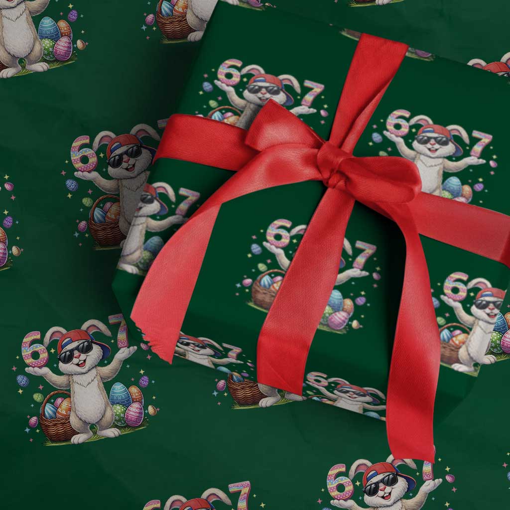 Funny Easter Day Six Seven 67 Bunny Boys Kids Wrapping Paper Roll TS11 Green Print Your Wear