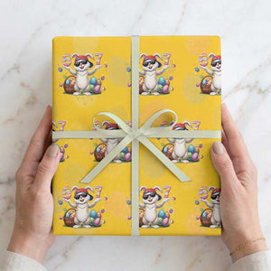 Funny Easter Day Six Seven 67 Bunny Boys Kids Wrapping Paper Roll TS11 Yellow Print Your Wear