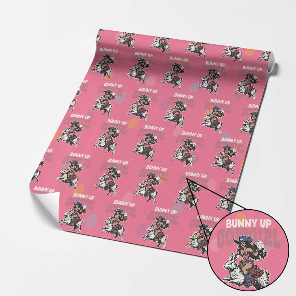 Funny Easter Day Western Wrapping Paper Roll Bunny Up Cowgirl Country Bunny TS11 Pink Print Your Wear