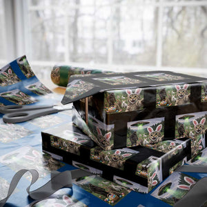 Funny Easter Day Wrapping Paper Roll Cat Selfie With Bunny Bigfoot UFO Bunny Egg TS10 Black Print Your Wear