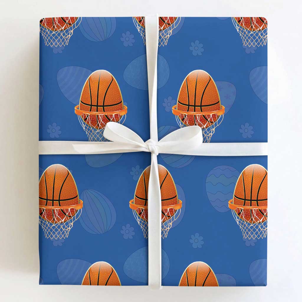 Funny Easter Egg Basketball Sport Lover Wrapping Paper Roll TS11 Royal Blue Print Your Wear