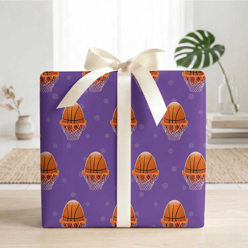 Funny Easter Egg Basketball Sport Lover Wrapping Paper Roll TS11 Purple Print Your Wear