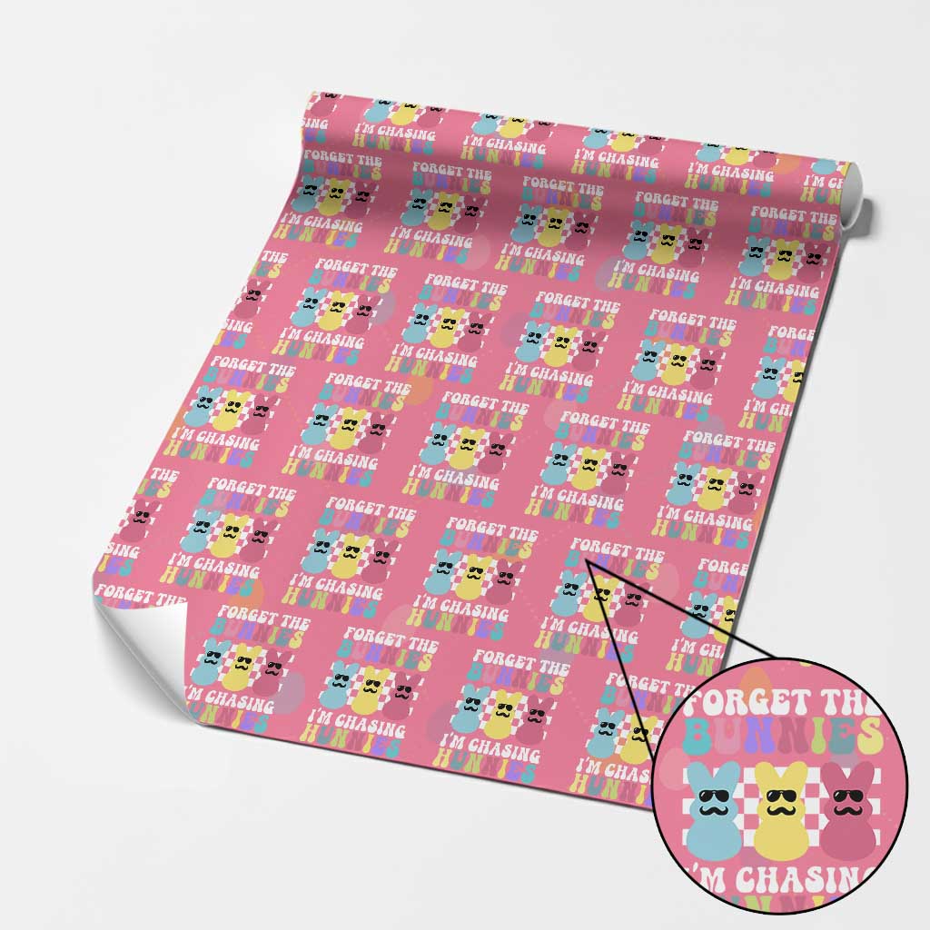 Funny Easter Forget The Bunnies I Am Chasing Hunnies Wrapping Paper Roll TS11 Pink Print Your Wear