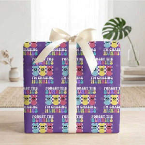 Funny Easter Forget The Bunnies I Am Chasing Hunnies Wrapping Paper Roll TS11 Purple Print Your Wear
