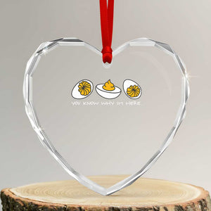Funny Easter Heart Crystal Glass Ornament You Know Why Im Here TS10 Transparent Glass 3'' Heart Print Your Wear