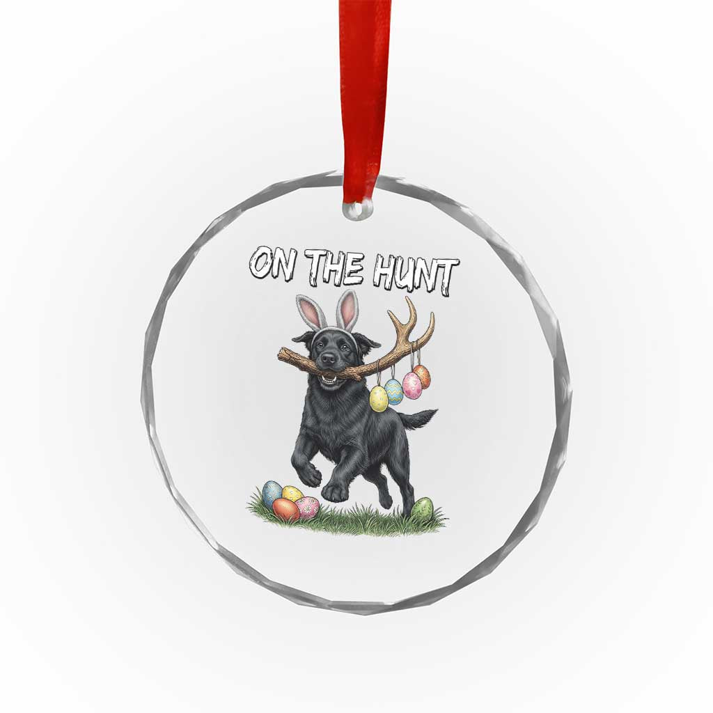 Funny Easter Hunting Dog Crystal Glass Ornament Labrador Bunny Ears On The Hunt TS12 Print Your Wear