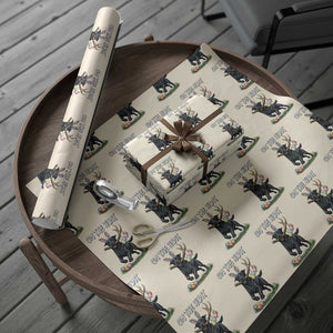 Funny Easter Hunting Dog Wrapping Paper Roll Labrador Bunny Ears On The Hunt TS12 Beige Print Your Wear