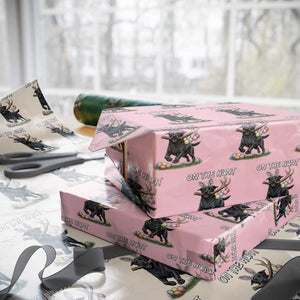 Funny Easter Hunting Dog Wrapping Paper Roll Labrador Bunny Ears On The Hunt TS12 Light Pink Print Your Wear