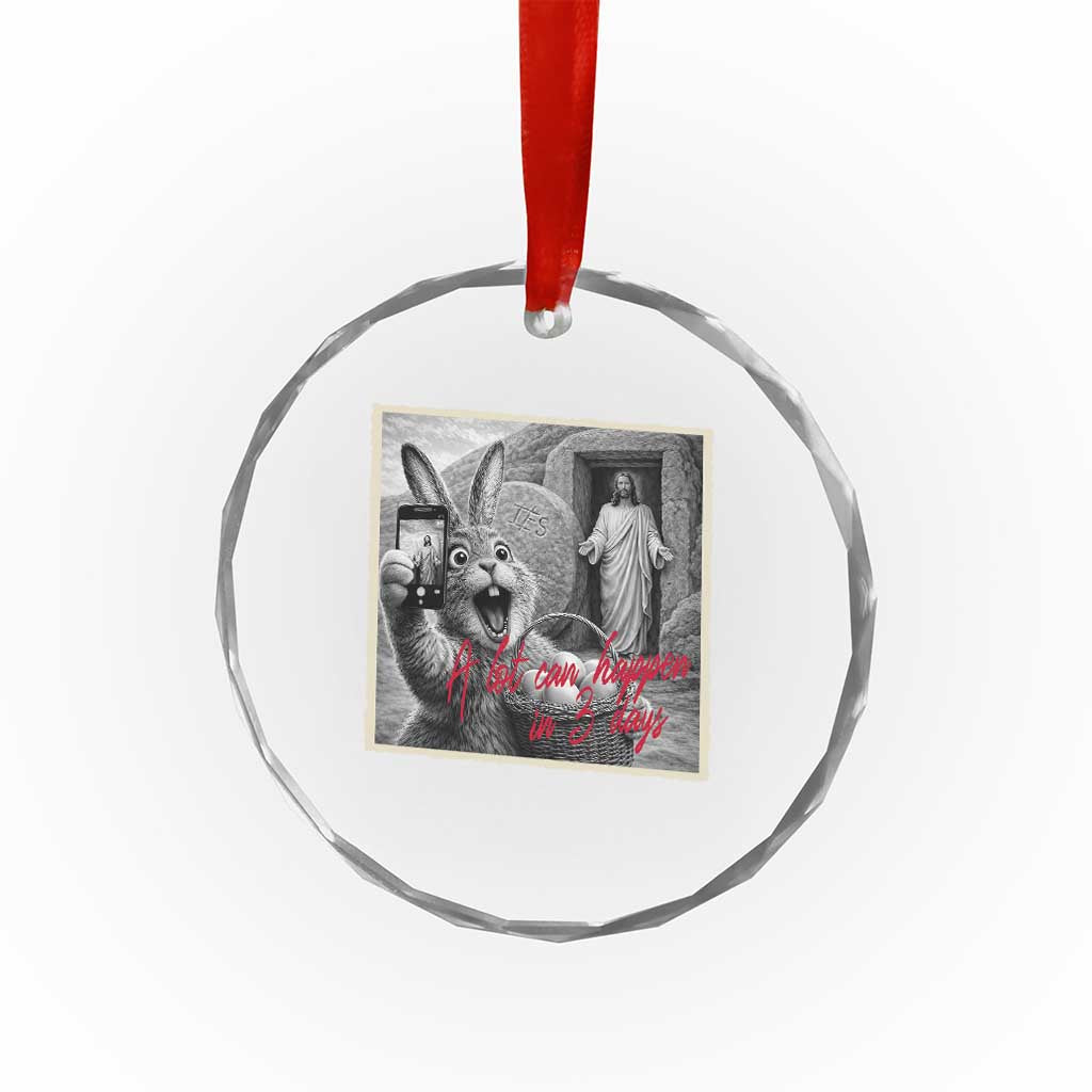 Funny Easter Jesus Crystal Glass Ornament Christian Jesus Come Back Bunny Selfie TS14 Print Your Wear