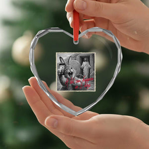 Funny Easter Jesus Heart Crystal Glass Ornament Christian Jesus Come Back Bunny Selfie TS14 Print Your Wear