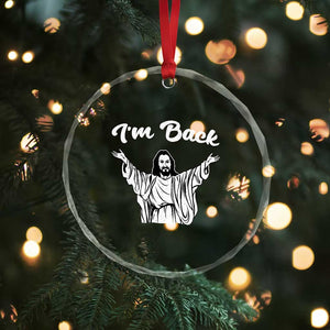 Funny Easter Jesus Meme Crystal Glass Ornament I'm Back TS14 Print Your Wear