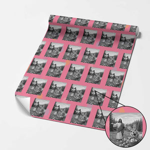 Funny Easter Jesus Wrapping Paper Roll Christian Jesus Bunny Selfie Religious TS14 Pink Print Your Wear