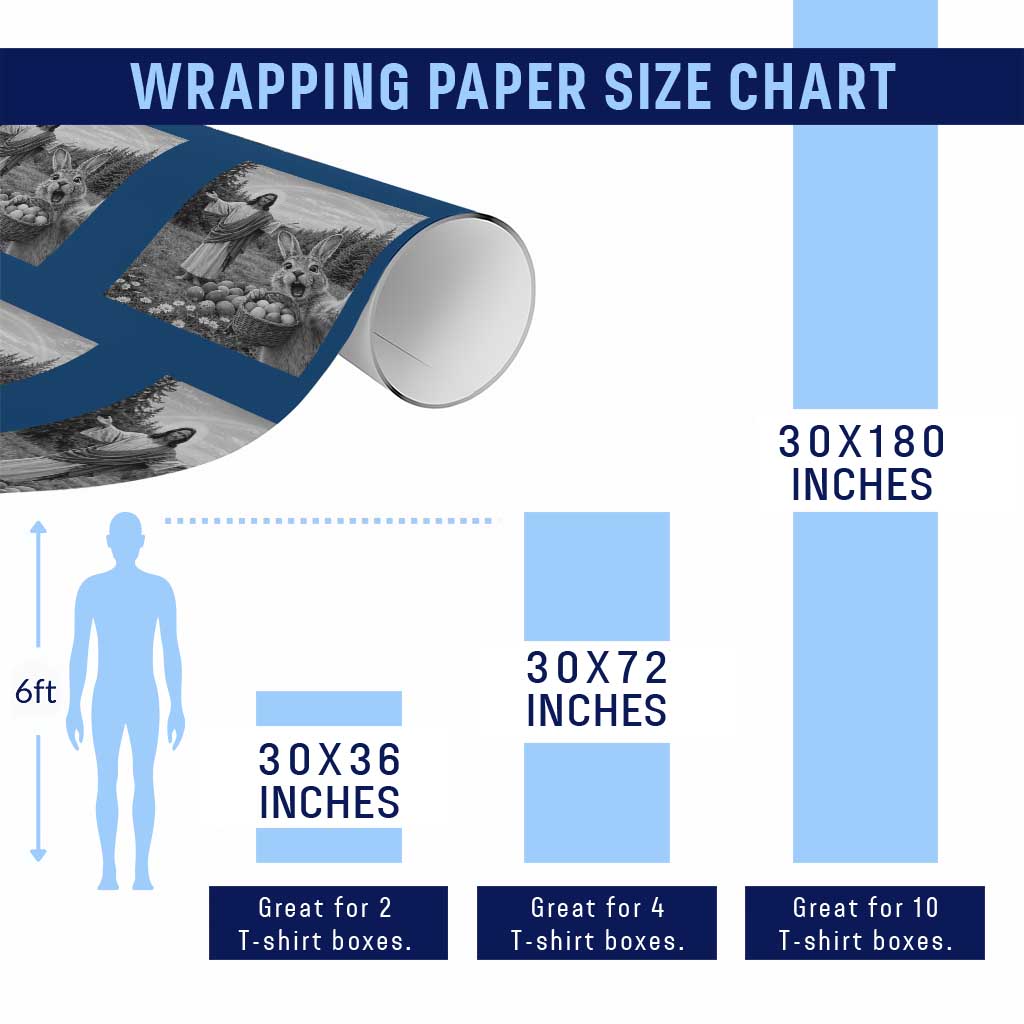 Funny Easter Jesus Wrapping Paper Roll Christian Jesus Bunny Selfie Religious TS14 Print Your Wear