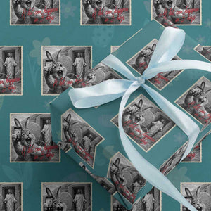 Funny Easter Jesus Wrapping Paper Roll Christian Jesus Come Back Bunny Selfie TS14 Teal Print Your Wear