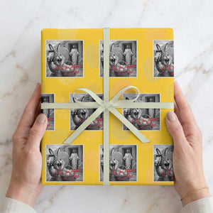 Funny Easter Jesus Wrapping Paper Roll Christian Jesus Come Back Bunny Selfie TS14 Yellow Print Your Wear