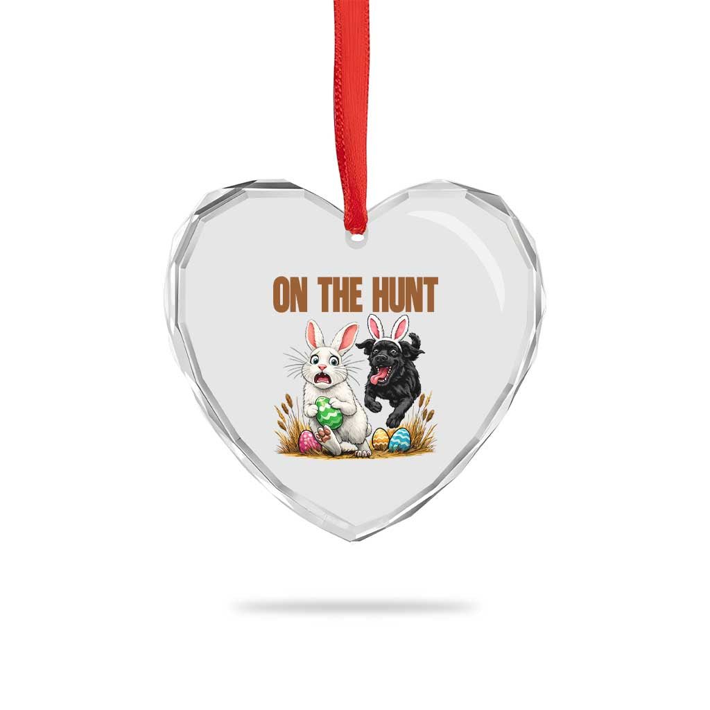 Funny Easter Labrador Bunny Ears Heart Crystal Glass Ornament On The Hunt TS12 Print Your Wear