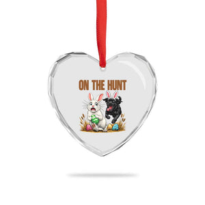 Funny Easter Labrador Bunny Ears Heart Crystal Glass Ornament On The Hunt TS12 Print Your Wear