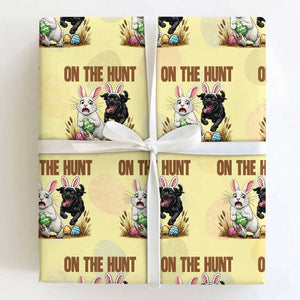 Funny Easter Labrador Bunny Ears Wrapping Paper Roll On The Hunt TS12 Light Yellow Print Your Wear